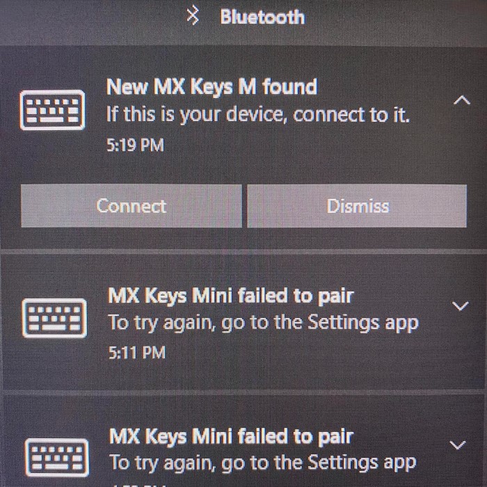 mx keys not connecting to bluetooth