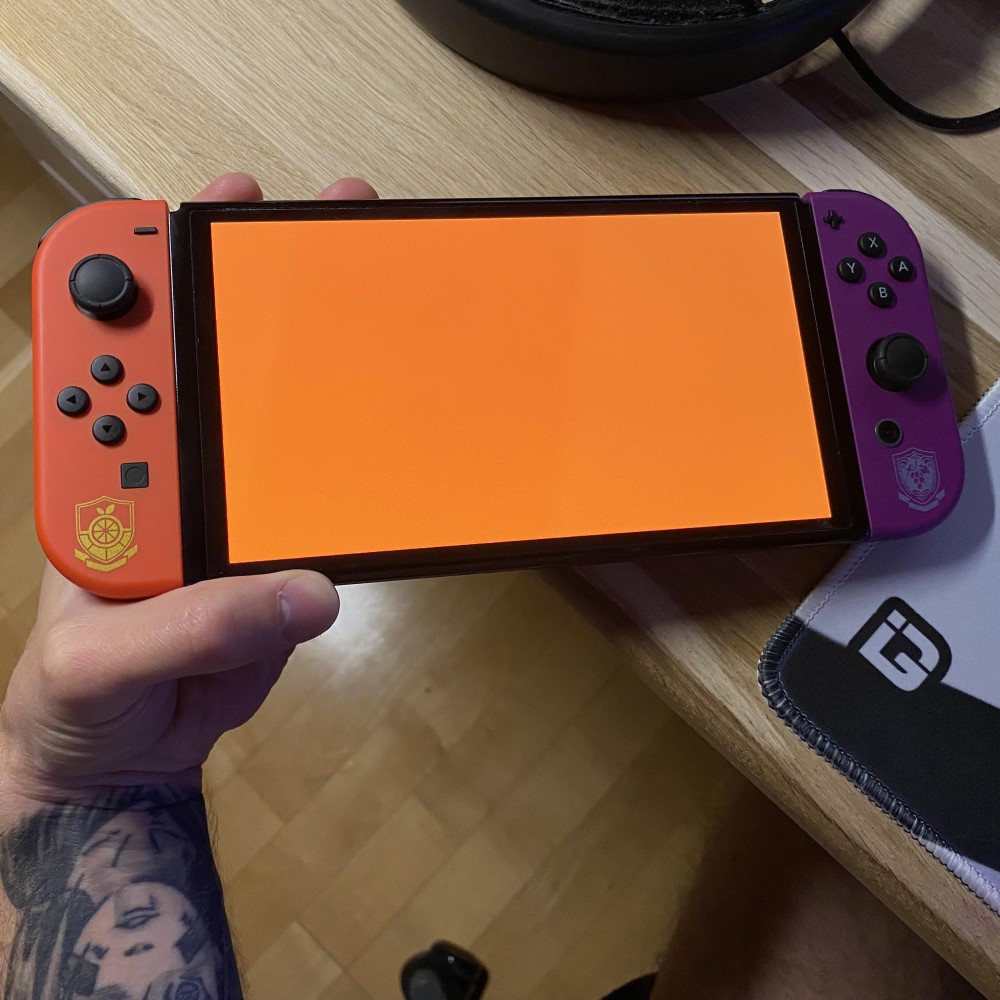 nintendo switch screen orange